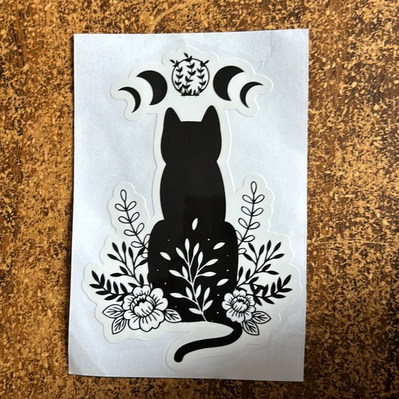 Other - Celestial Cat Moon Phases Vinyl Sticker New 5"